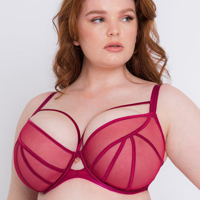 Senses Plunge Bra - Cherry Red