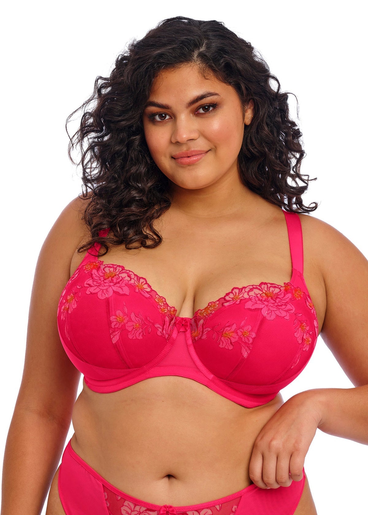 Teagan Padded Half Cup Bra - Azalea