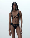 Emerson Open Lace Bra Black