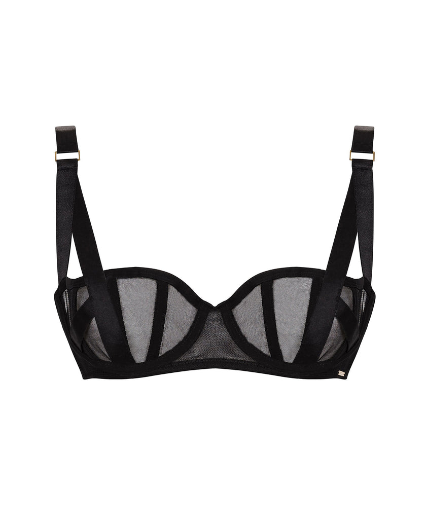 Karolina Strappy Balcony Bra Black
