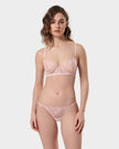Marseille Embroidered Sheer Bra Pink