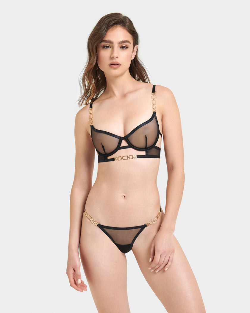 Calypso Mesh Bra Black/Gold