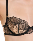 Alula Embroidered Sheer Bra Black