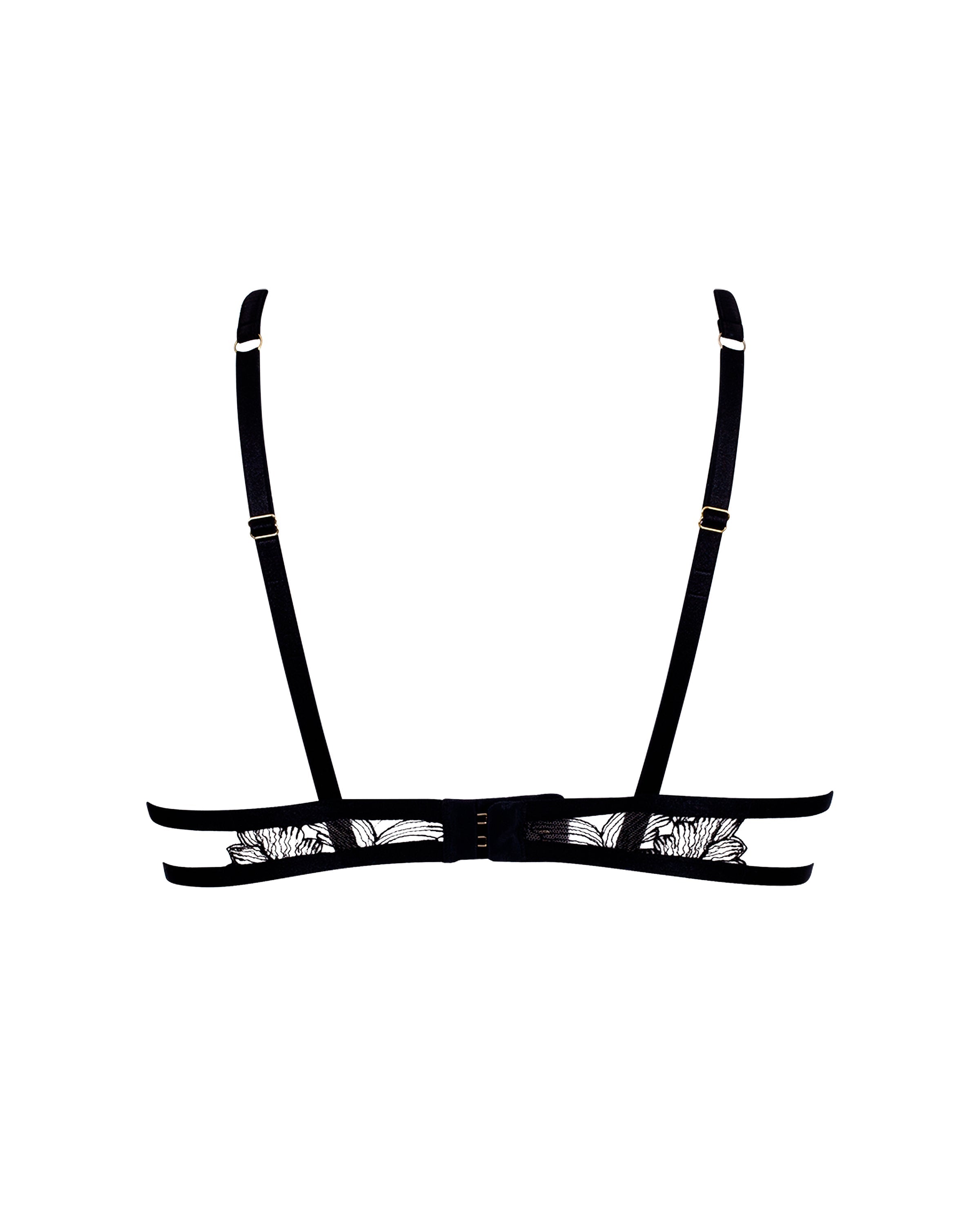 Alula Embroidered Sheer Bra Black