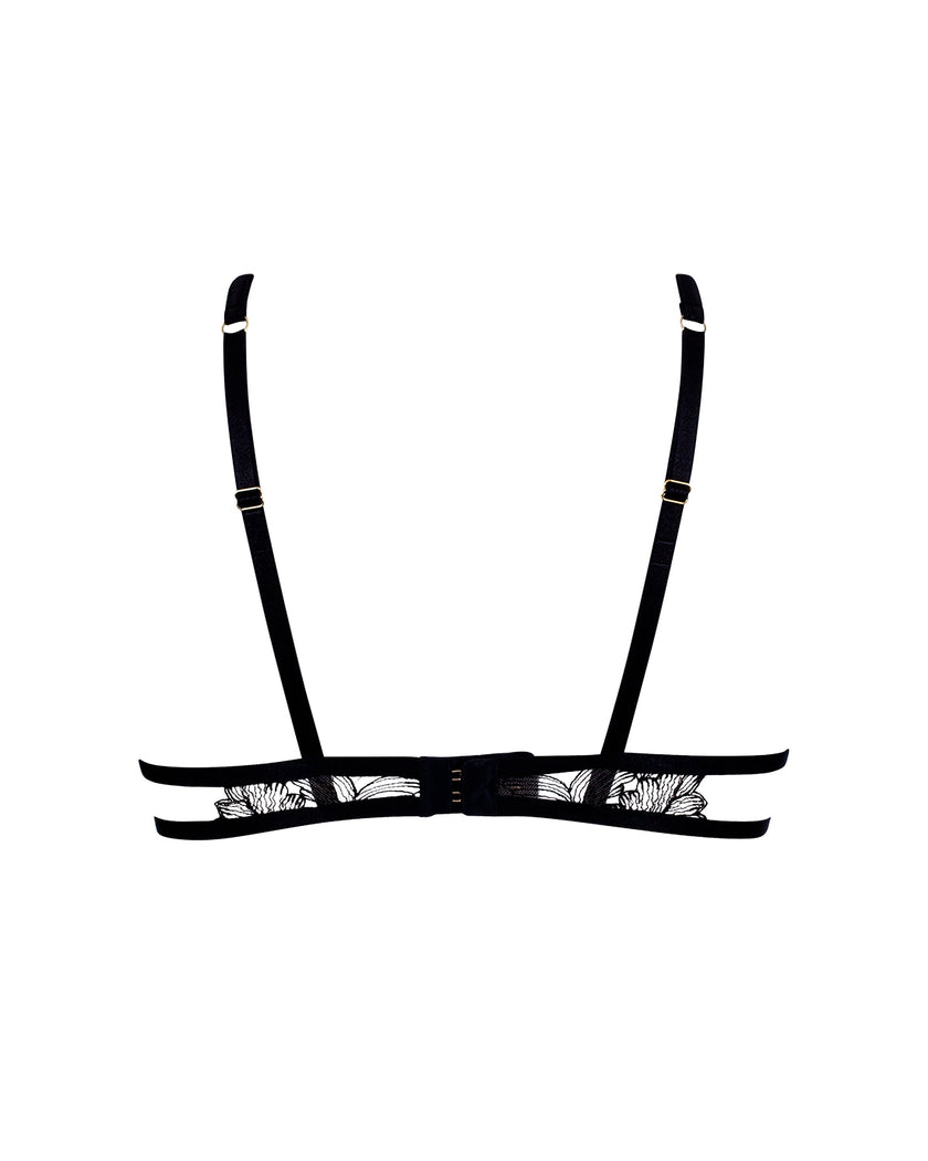 Alula Embroidered Sheer Bra Black