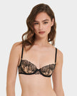 Alula Embroidered Sheer Bra Black