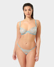 Alula Embroidered Sheer Bra Blue