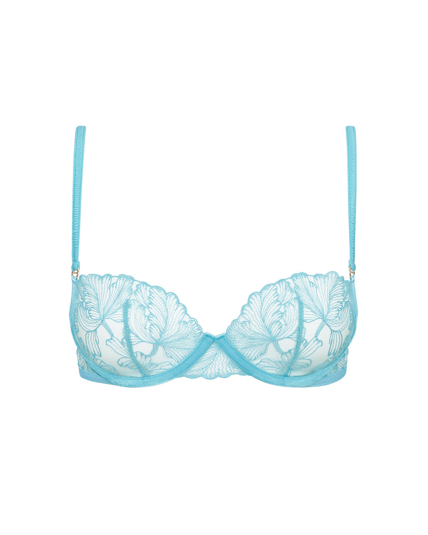 Alula Embroidered Sheer Bra Blue