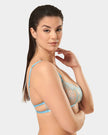 Alula Embroidered Sheer Bra Blue