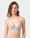 Alula Embroidered Sheer Bra Blue