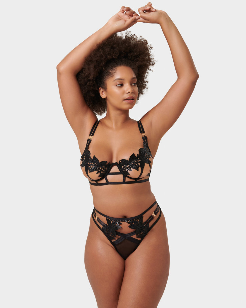 Ophelia Open Bra Black