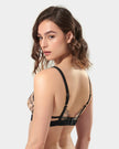 Maia Embroidered Sheer Bra Black