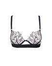 Maia Embroidered Sheer Bra Black