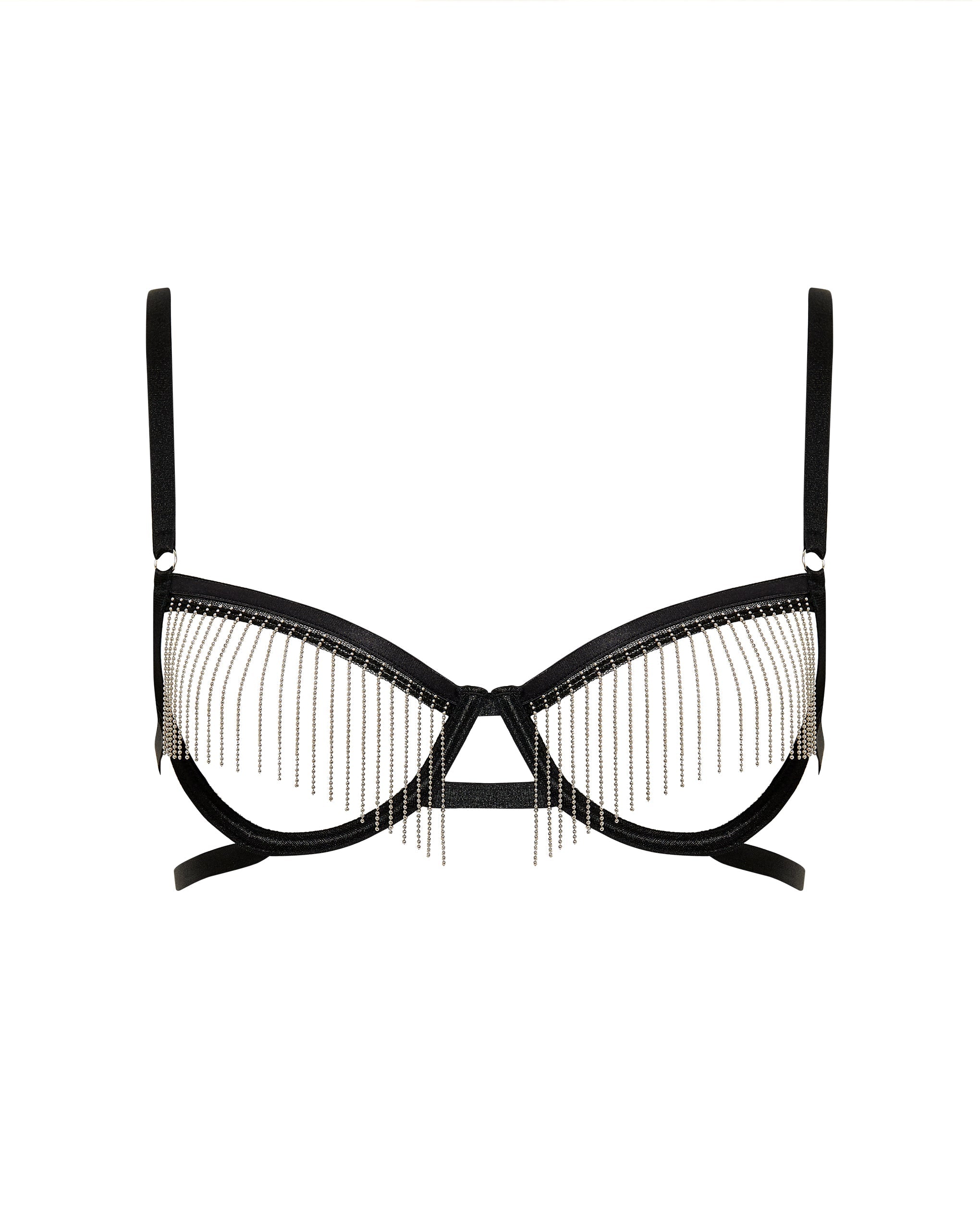 Antoinette Open Wired Bra Black/Silver