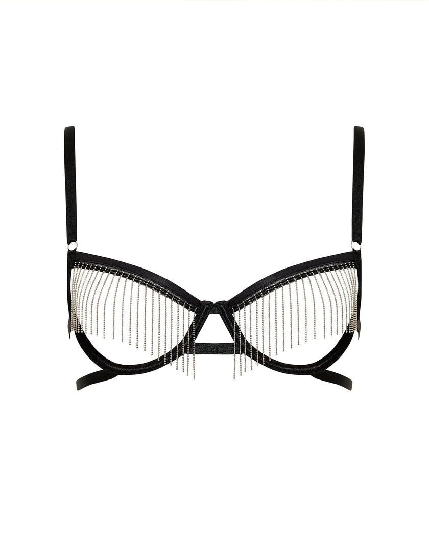 Antoinette Open Wired Bra Black/Silver