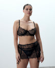 Camelia Lace Longline Bra Black