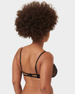 Leonora Floral Embroidered Bra Black