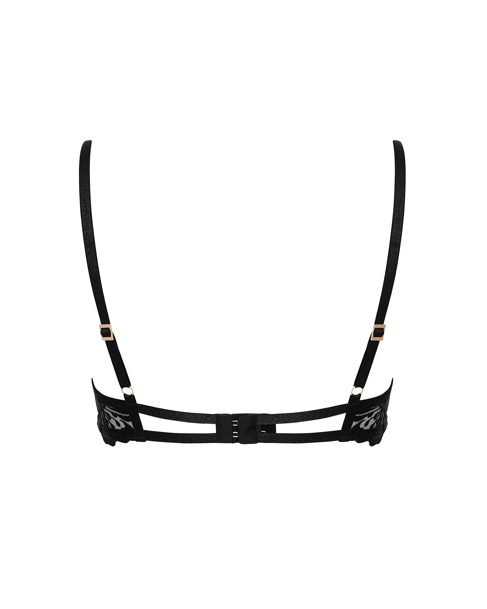 Leonora Floral Embroidered Bra Black