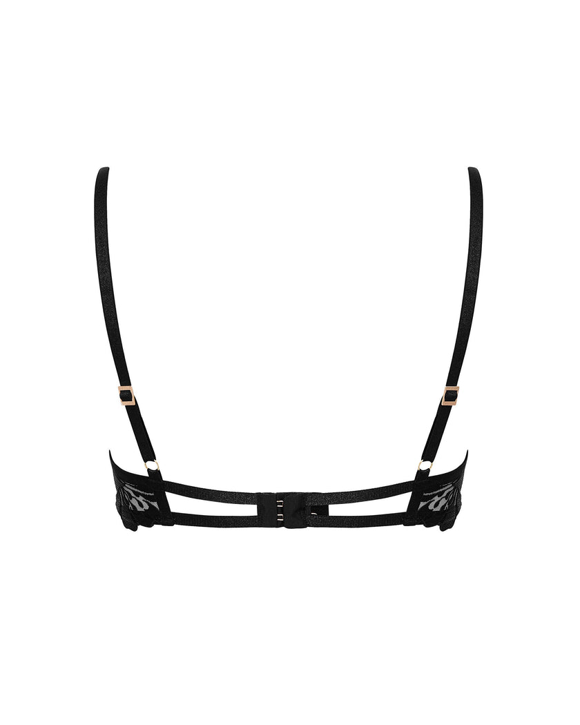 Leonora Floral Embroidered Bra Black