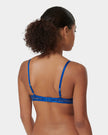 Catalina Embroidered Sheer Bra Blue