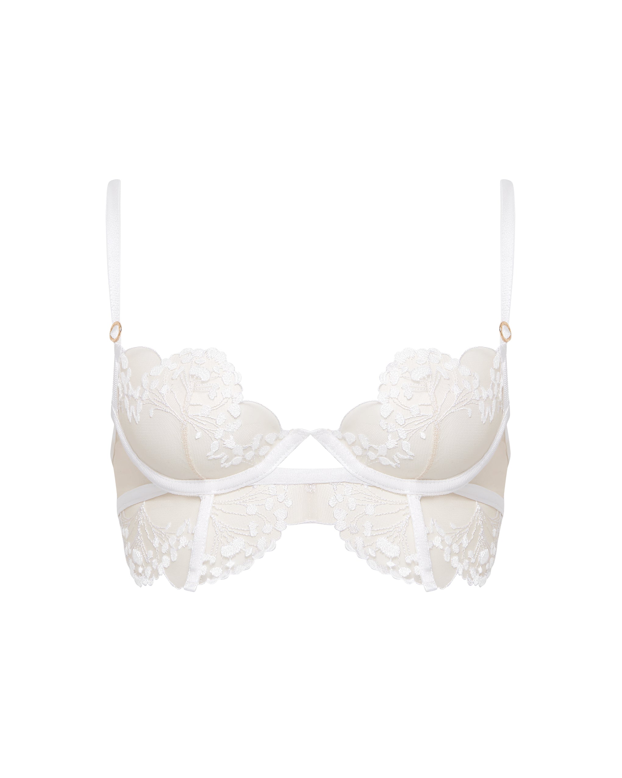 Marisa Embroidered Sheer Bra White