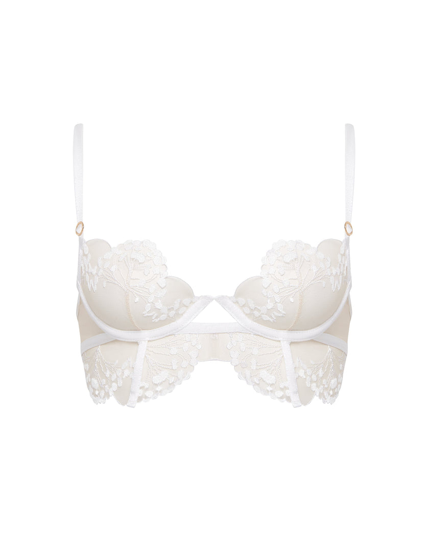 Marisa Embroidered Sheer Bra White