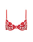 Marian Embroidered Balcony Bra Red