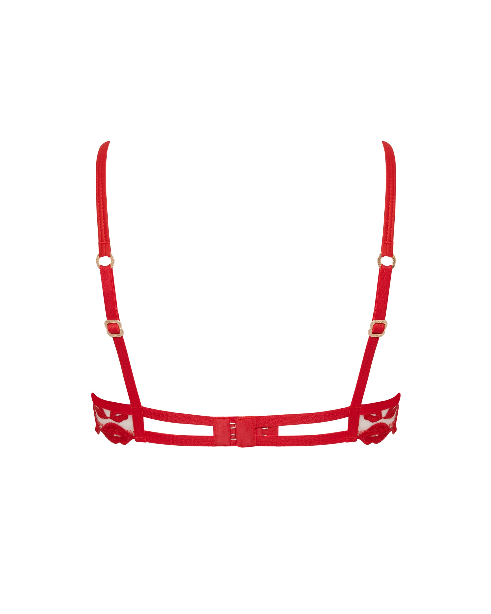 Marian Embroidered Balcony Bra Red