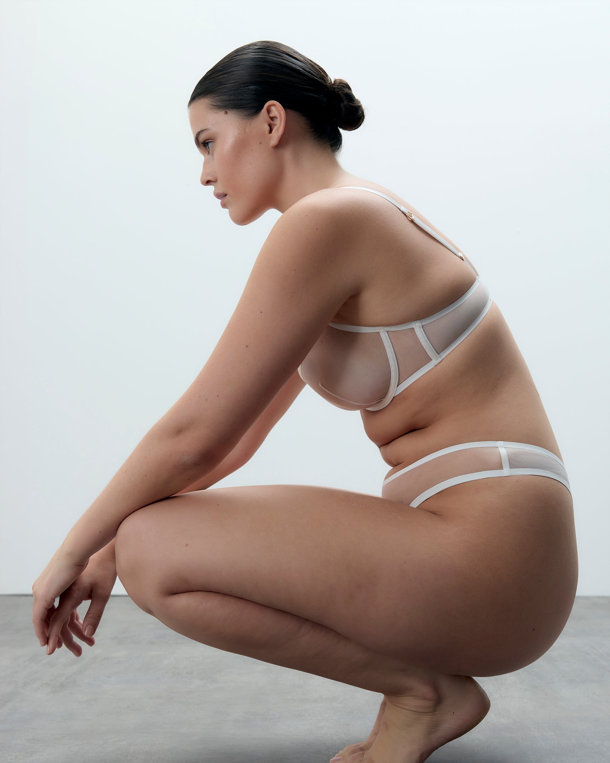 Naomi Mesh Bra White
