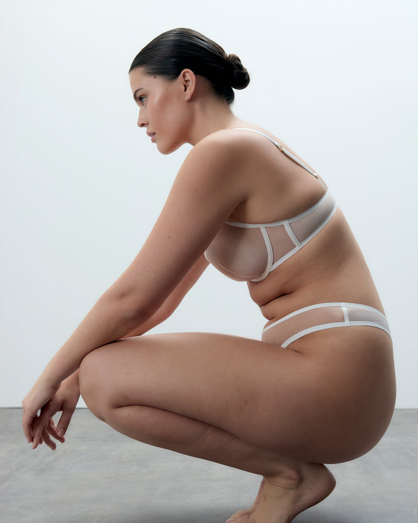 Naomi Mesh Bra White