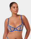 Etta Sheer Strappy Bra Blue