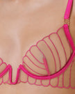 Imogen Embroidered Sheer Bra Pink