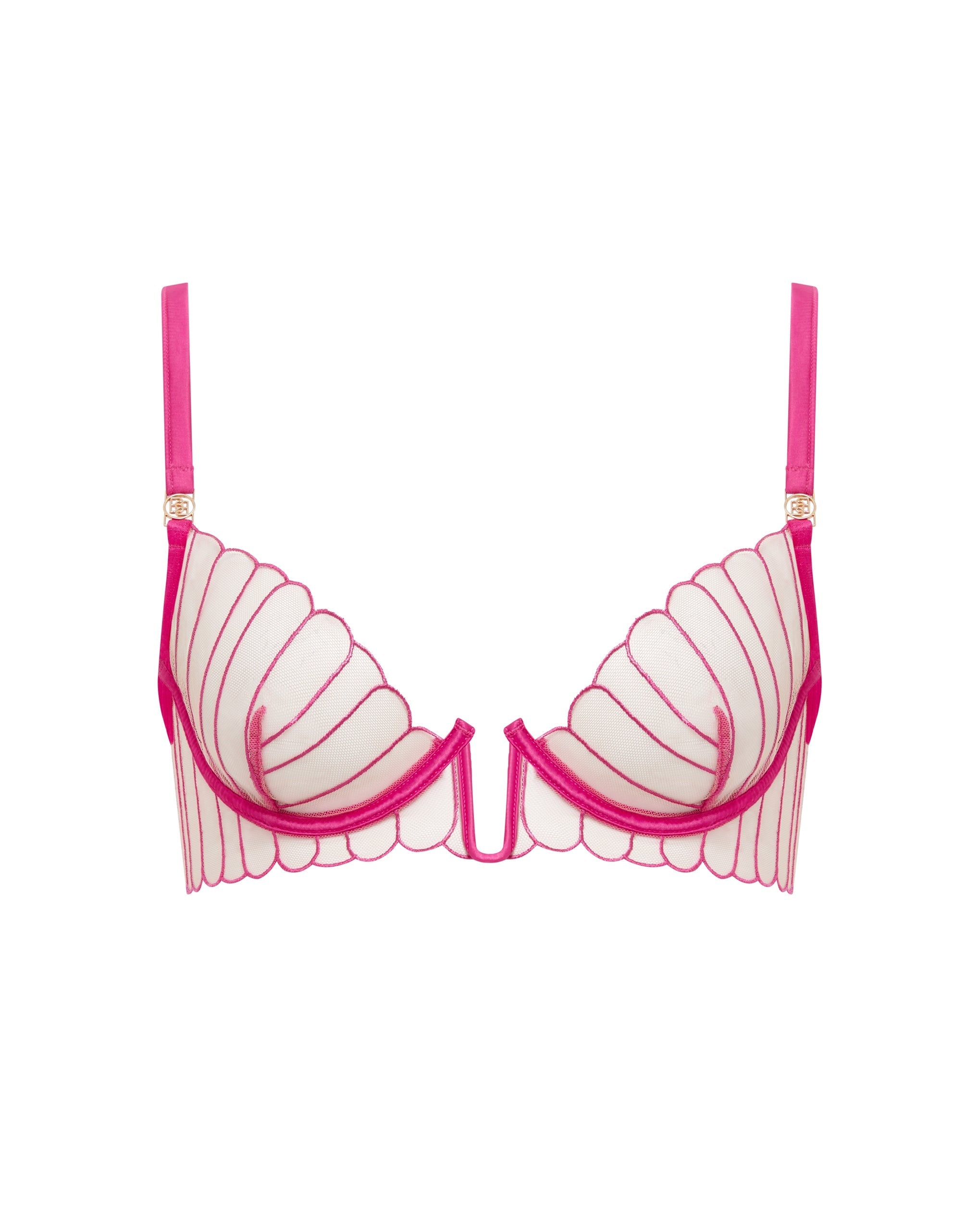Imogen Embroidered Sheer Bra Pink