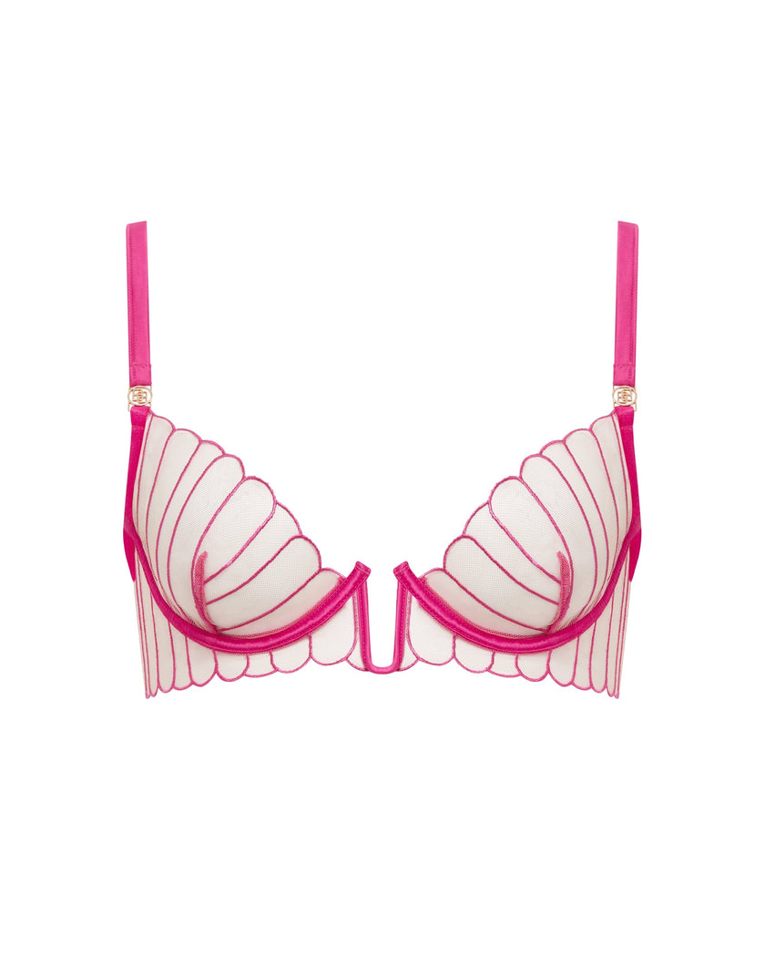 Imogen Embroidered Sheer Bra Pink