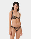 Kalmia Floral Embroidered Bra Black