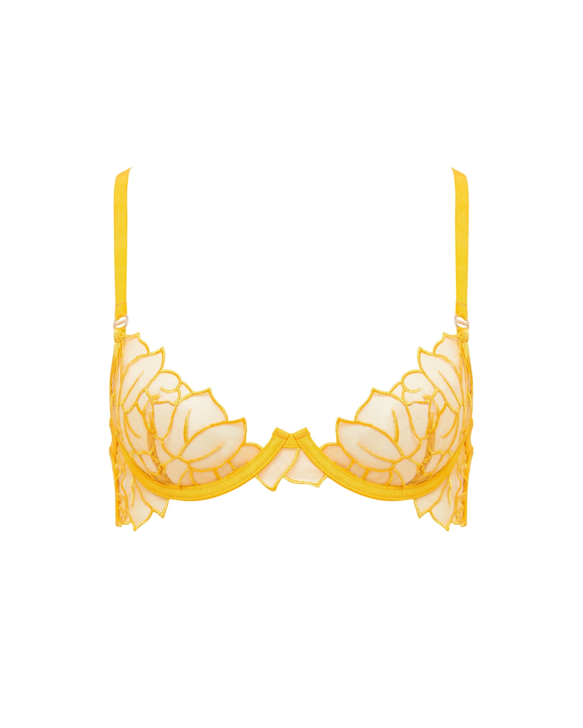 Laurel Leaf Embroidered Bra Gold