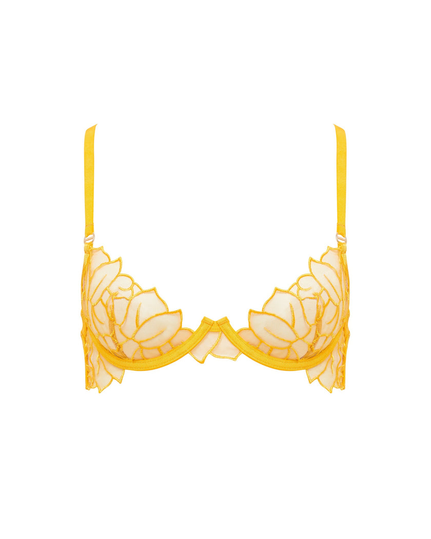Laurel Leaf Embroidered Bra Gold