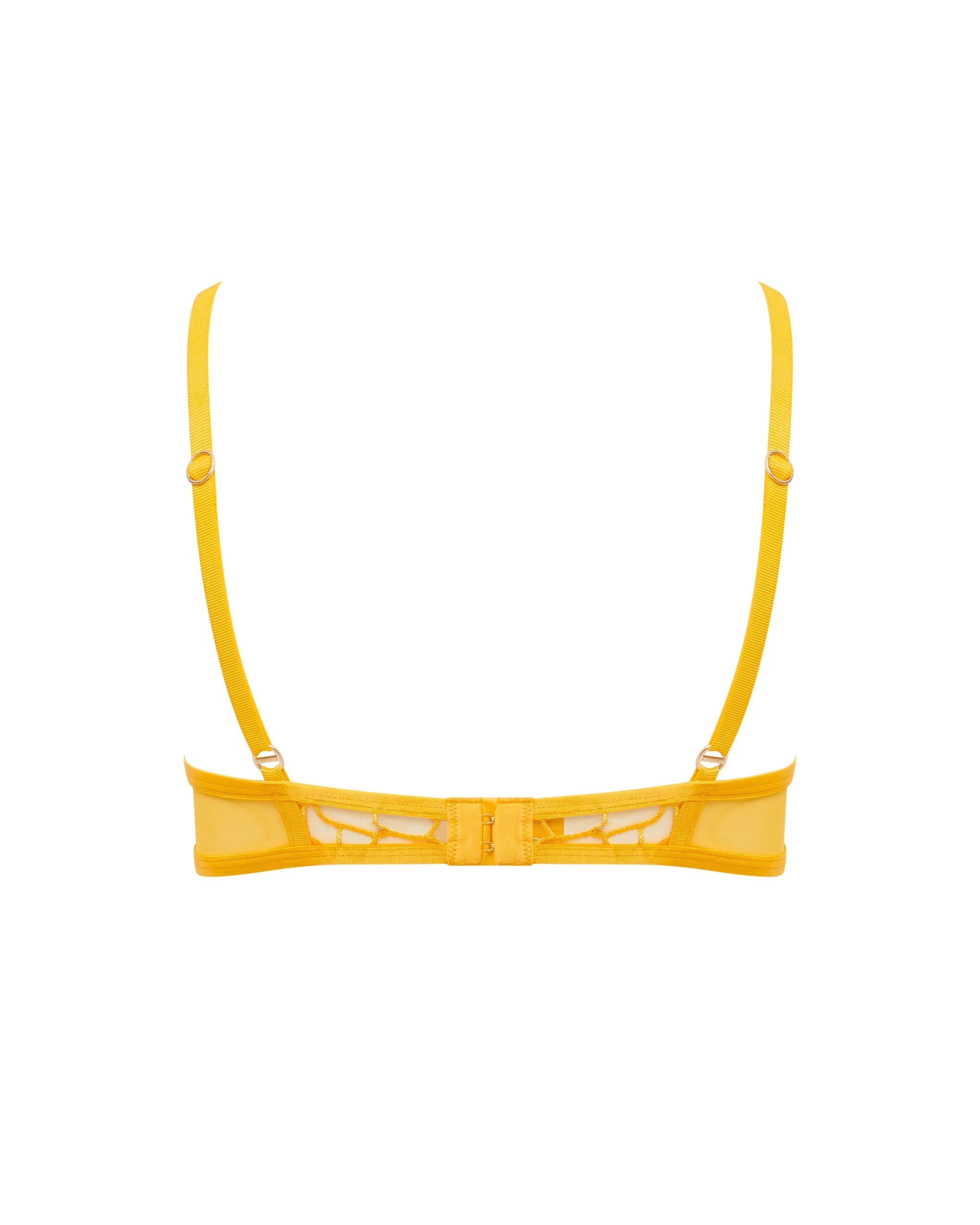 Laurel Leaf Embroidered Bra Gold