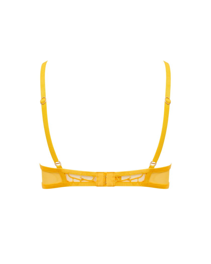 Laurel Leaf Embroidered Bra Gold