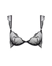 Marabel Embroidered Sheer Bra Black