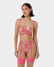 Marisa Embroidered Sheer Bra Pink