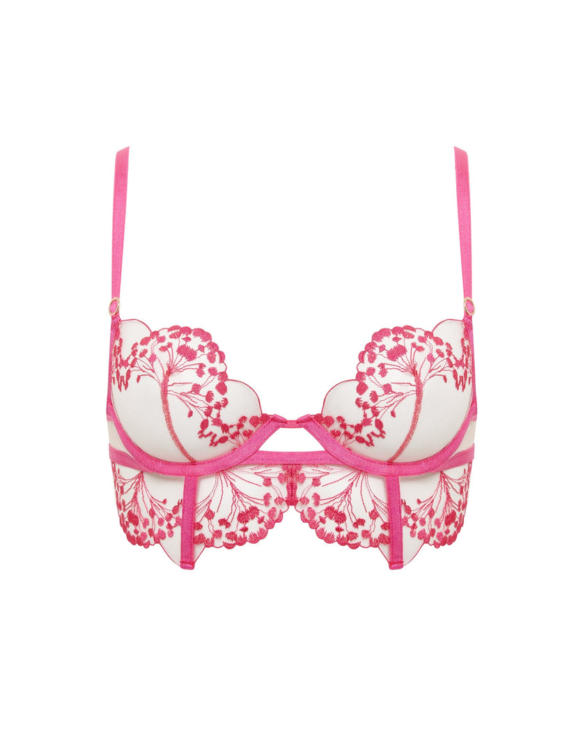 Marisa Embroidered Sheer Bra Pink