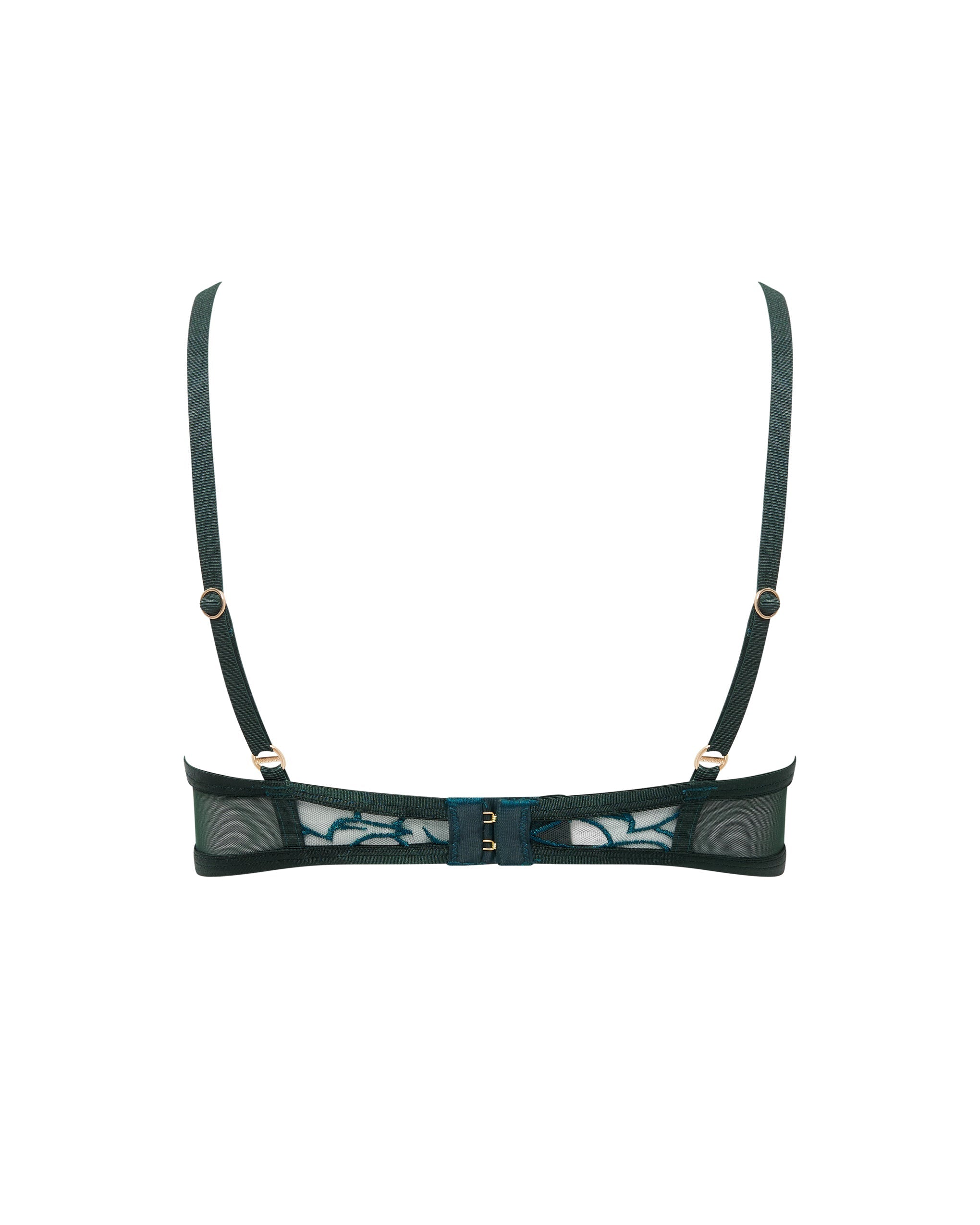 Laurel Leaf Embroidered Bra Green