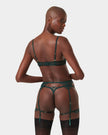 Laurel Leaf Embroidered Bra Green
