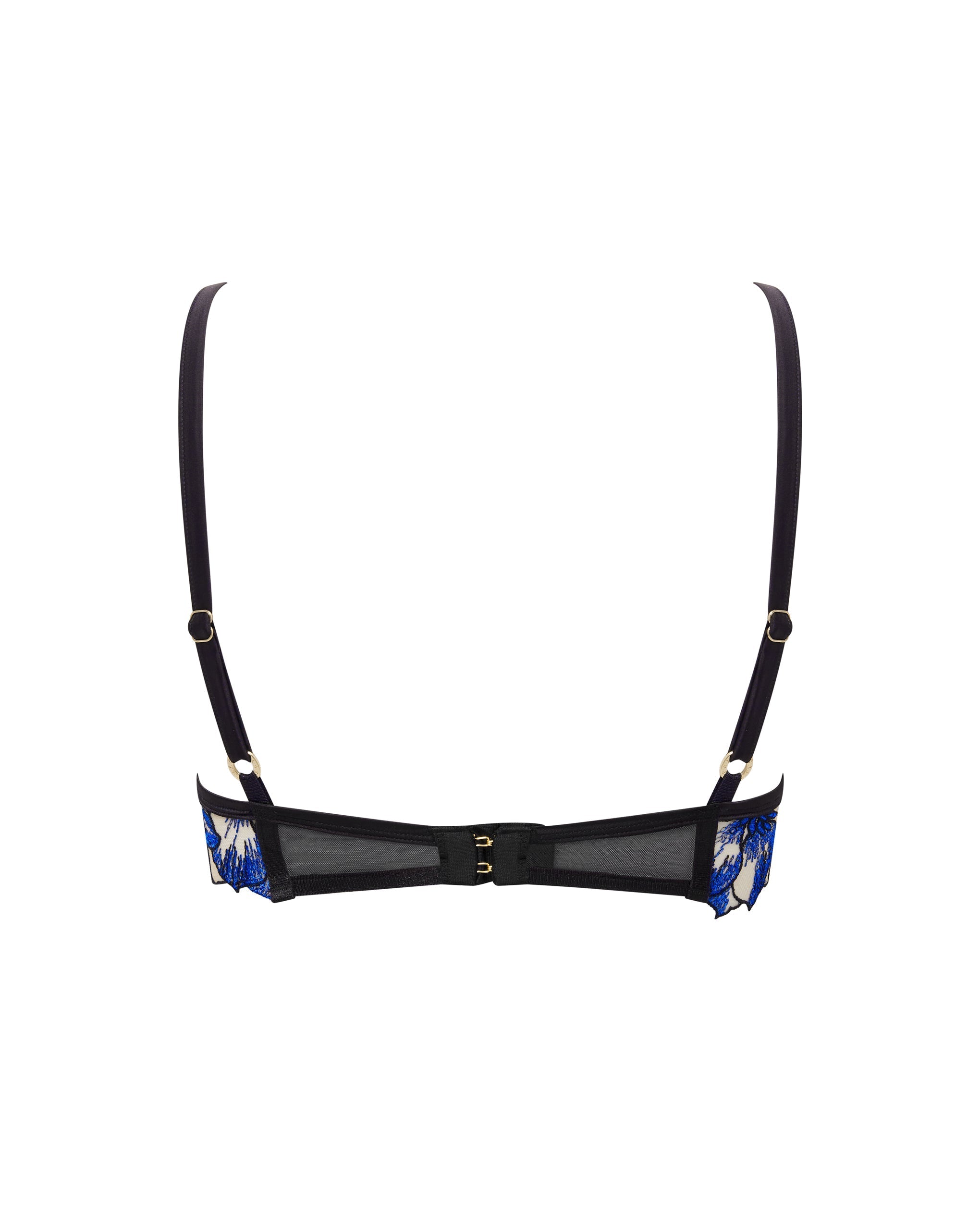 Lyandra Floral Embroidered Bra Blue