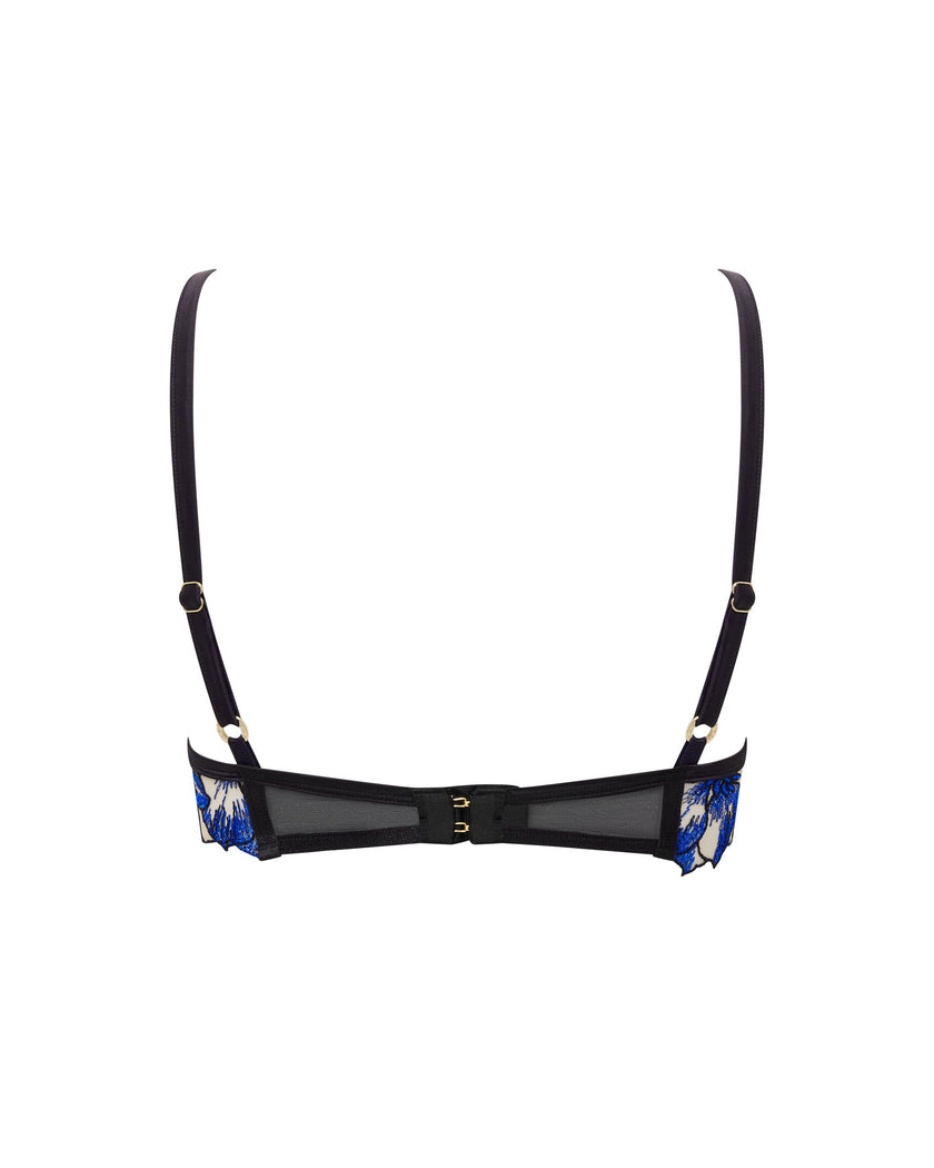 Lyandra Floral Embroidered Bra Blue
