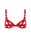 Ariana Satin Strappy Bra Red