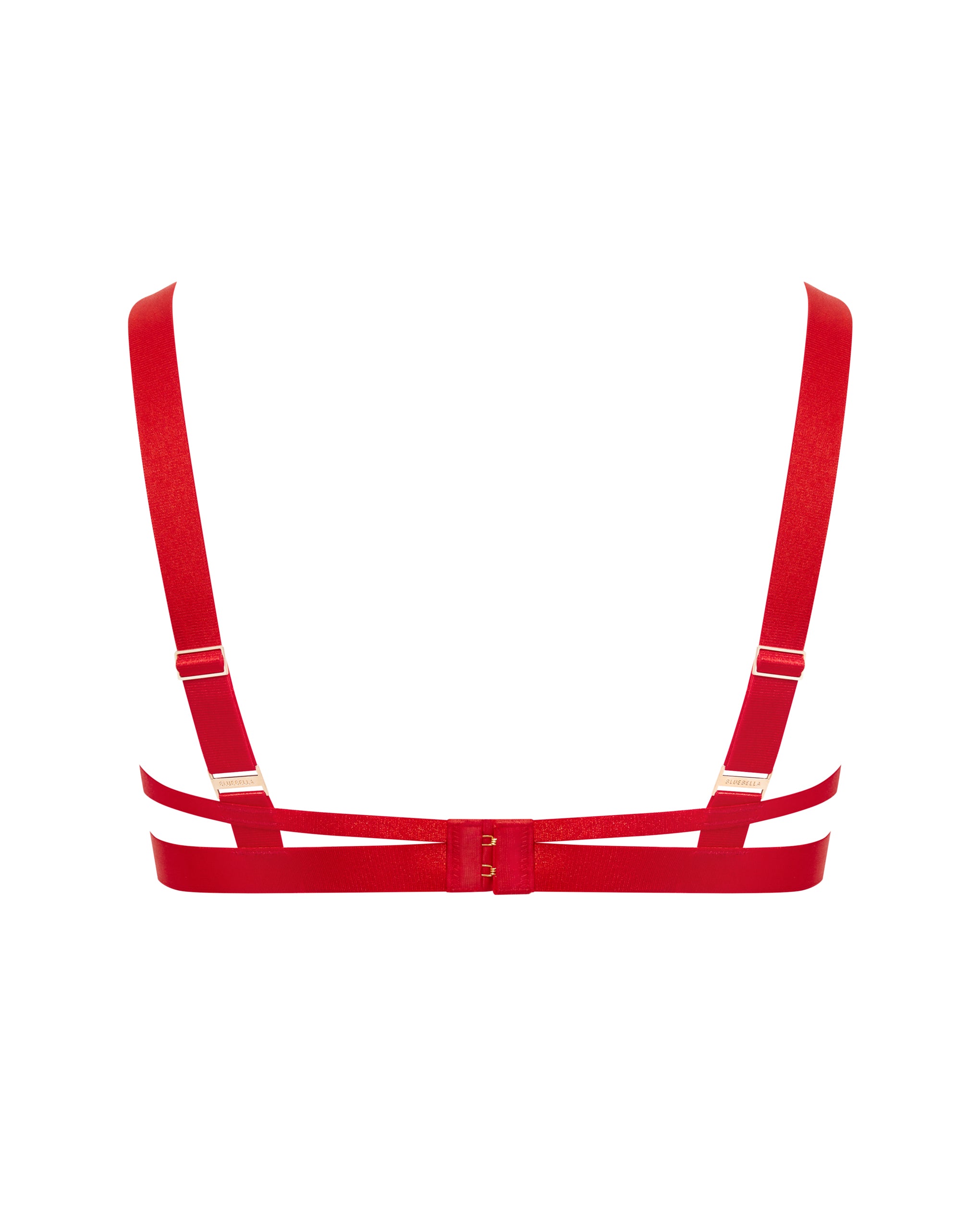 Ariana Satin Strappy Bra Red