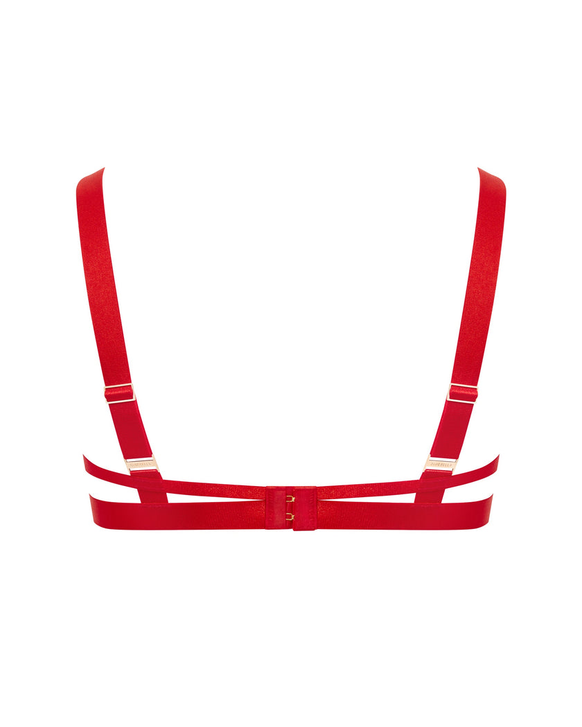 Ariana Satin Strappy Bra Red