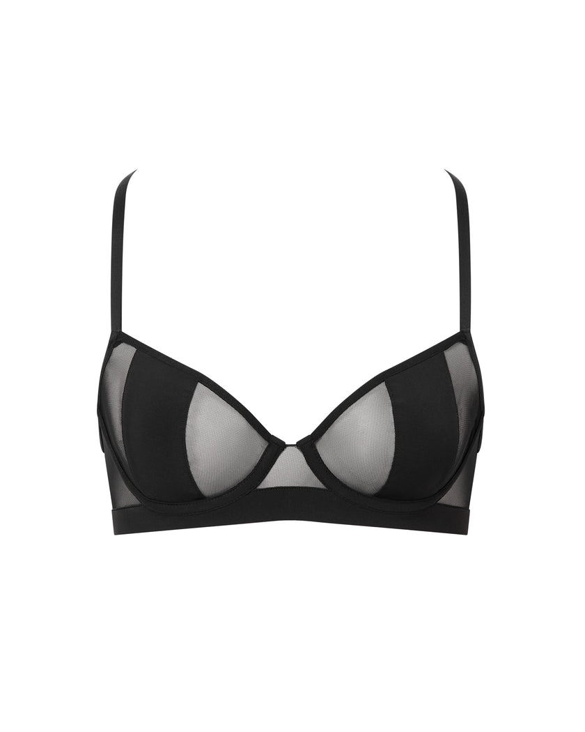 Orla Sheer Mesh Bra Black